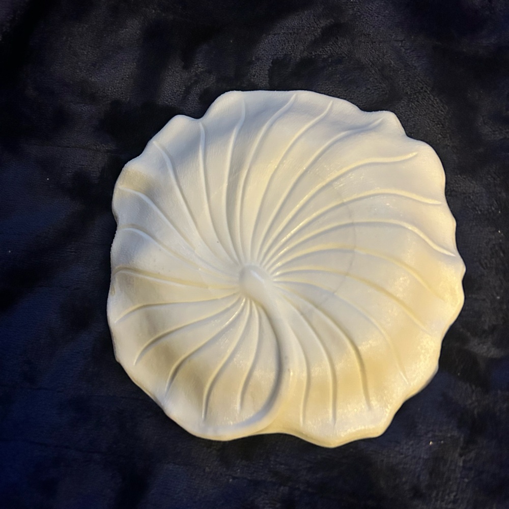 Elegant White Milk Glass Decorative Condiment Plate